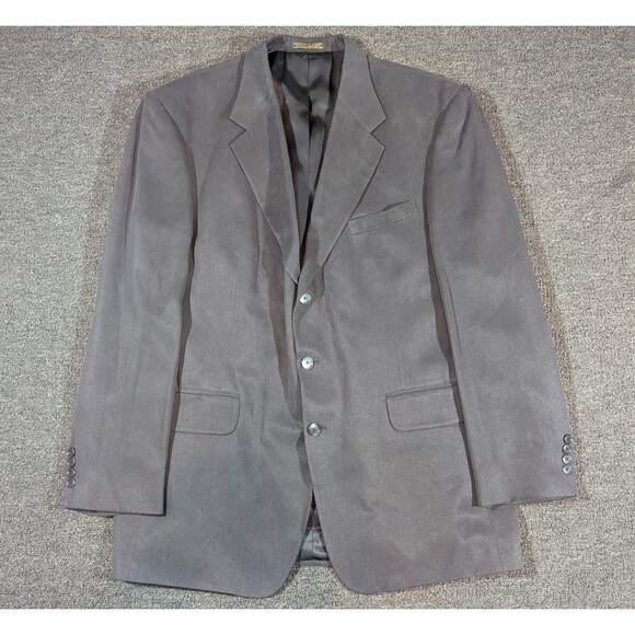 Oscar De La Renta Blazer Mens 44L (46x34) Gray Tencel Sport Coat 3 Button - Picture 1 of 6